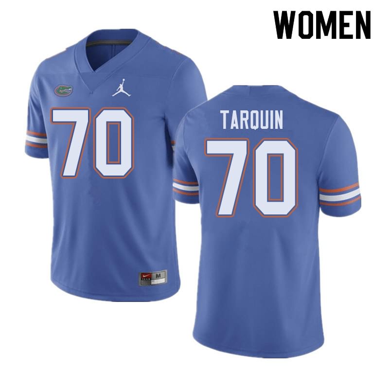 NCAA Florida Gators Michael Tarquin Women's #70 Jordan Brand Blue Stitched Authentic College Football Jersey EDM5864FW